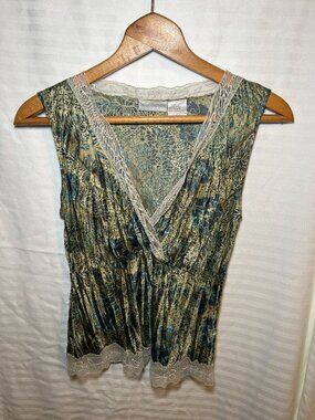 Worthington Floral Sleeveless Blouse Small